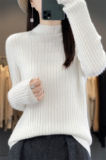 2024秋季新款短款宽条纹宽松羊毛上衣，女装羊毛衫，昭美羊绒