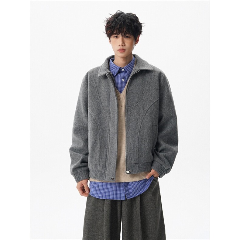 大货毛呢大衣男短款秋冬加厚韩版宽松呢子外套夹克812-F672-P118,男装毛呢大衣,星座812
