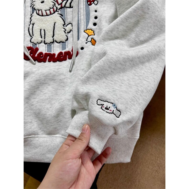 5266-P53卡通刺绣男女同款宽松连帽卫衣薄款/加绒,女装卫衣/绒衫,星座617A-2