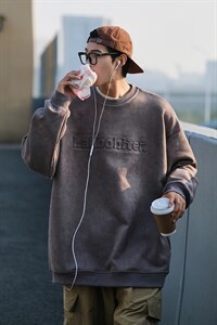 2026秋装新品 鹿皮绒钢印情侣卫衣宽松外套上衣 G1015 P58 男图片