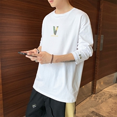 男士时尚印花宽松纯棉长袖T恤体恤DT，男装T恤，电商A102
