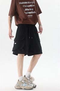 8XL-M 特大码冰丝短裤男五分裤褶皱休闲裤工装中裤DK1504P45控68图片