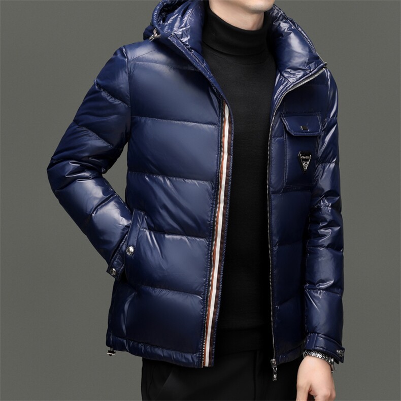冬季男士白鸭绒羽绒服时尚商务面包服保暖加绒男品质潮服连帽外套,男装羽绒服,钱塘6003（原4033）