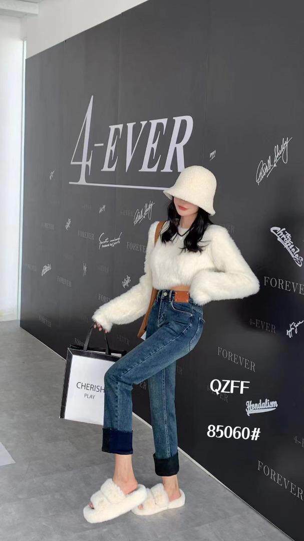 植绒烟管裤，其它，QZFF 秋子风帆