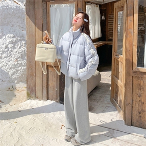 蓝色羽绒服短款女2025新款冬韩系小个子温柔风奶fufu白鸭绒外套图片