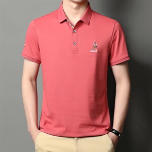男短袖休闲t恤2023夏季新款衣服翻领男士上衣T恤透气打底短袖上衣图片