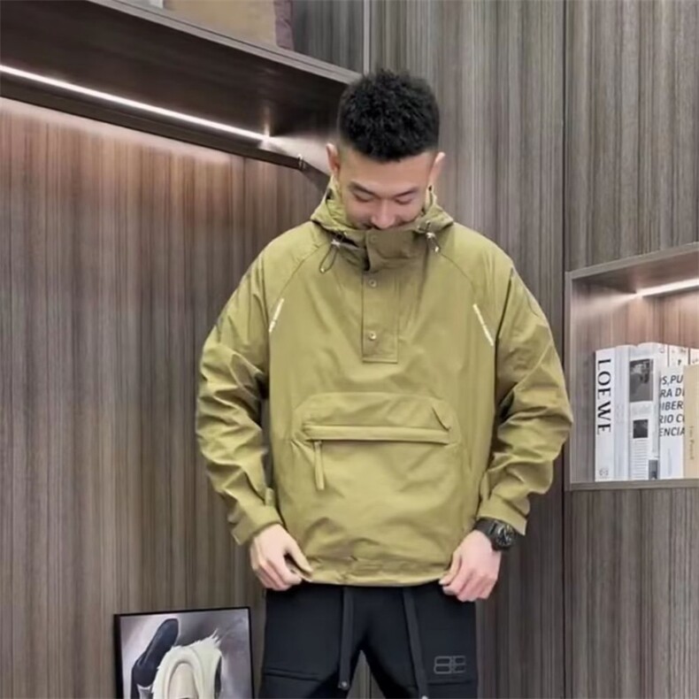 秋男工装大兜冲锋衣连帽夹克青年套头上衣休闲宽松外套WT09P56,男装夹克,星座1013-5