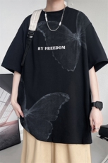 7XL-M美式纯短袖T恤男2023夏季新款潮牌个性花色宽松大码体恤，男装T恤，钱塘717(原712)