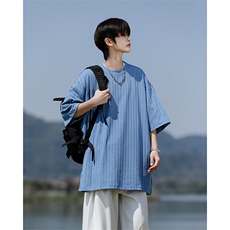 8XL-M重磅！特大码港风短袖T恤男士半袖男五分袖体恤衫DX306P40，男装T恤，电商D206-1