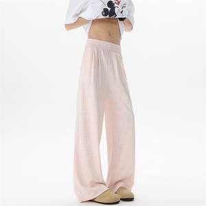 8XL-M 棉麻扎染糯米裤垂感直筒宽松慵懒休闲阔腿裤K9130P68控98图片