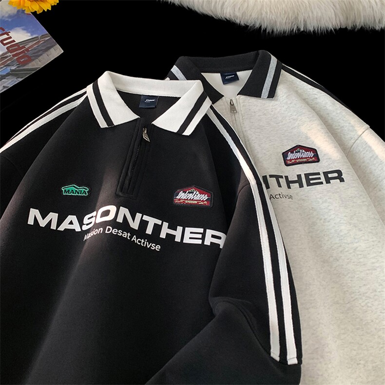 618B-1-DY31-美式重磅POLO杉卫衣男学院风情侣运动外套潮P65控88，男装Polo衫，星座618B-1