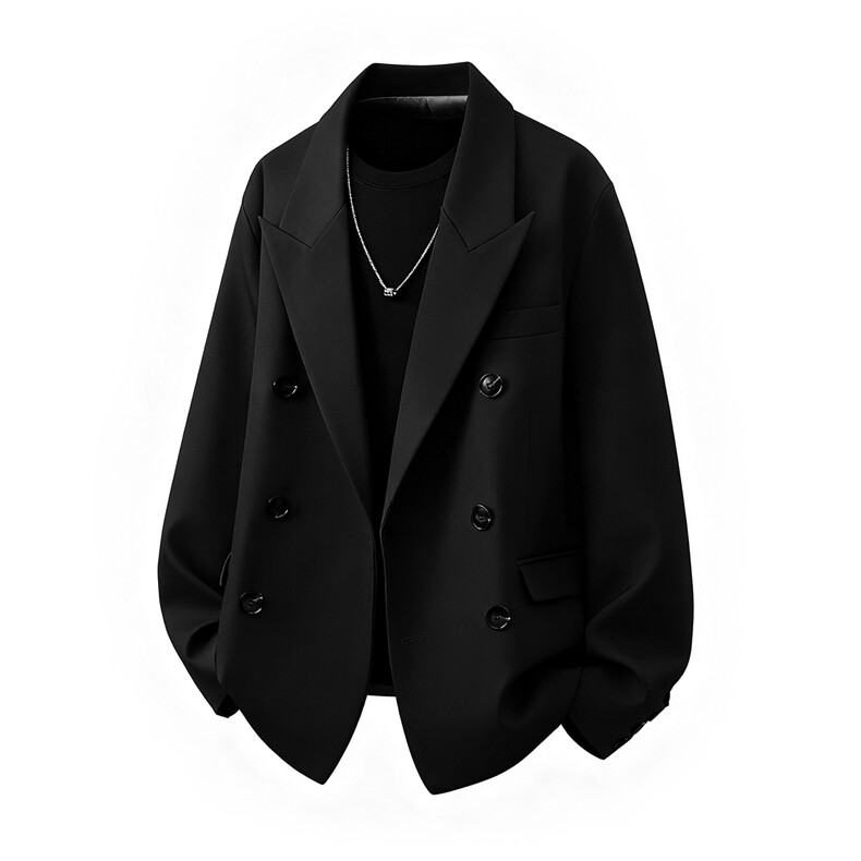 双排扣大码M-5XL西服男成分96%聚酯纤维4%氨纶XF78127P85控128，男装西服，星座227-7