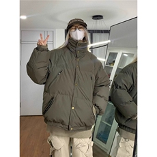美式复古翻领多口袋面包棉服男女冬季简约设计感加厚情侣棉衣外套，男装棉衣，星座506A