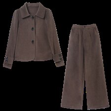 罗得堡2023冬装新款呢料外套套装7021，女装套装/套裙，罗得堡