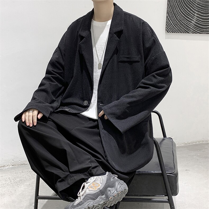 现货纯色小西装港风宽松男生西服KD401-P55,男装西服套装,电商D312-1