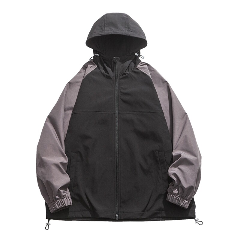 新春款拼色连帽夹克中性风户外百搭冲锋衣宽松外套CYJK9253-P65,男装夹克,电商A128