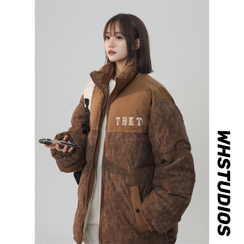2025迷彩灯芯绒拼接棉衣男女中性风棉服面包服立领棉袄1615-P80,女装棉衣/棉服,星座207