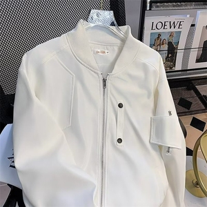 A207-P46 高端痞帅夹克外套男士春秋冬季新款休闲棒球服男款图片