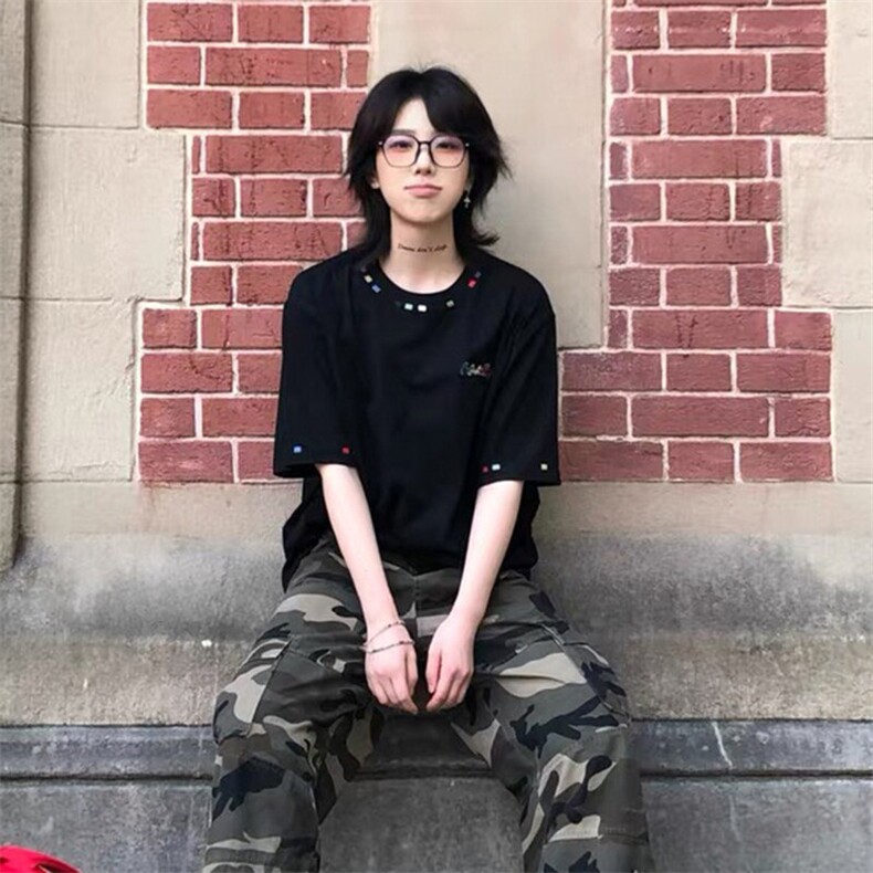 万针全刺绣工艺高品质260克双纱纯棉美式高街短袖T恤特P33,男装T恤,电商A486