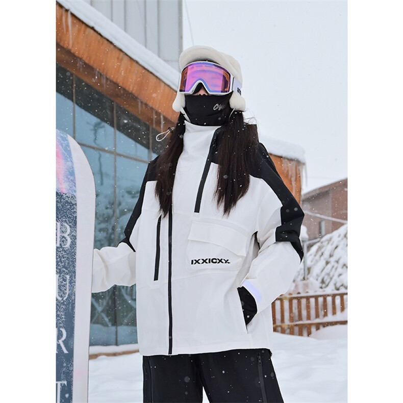 冬季单板双板防水防风防寒加棉加厚中性连帽滑雪服男女HF57-P175,男装棉衣,电商A001-1