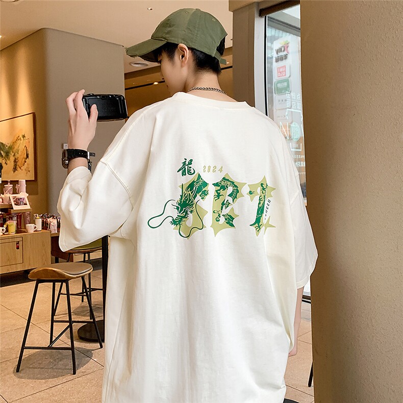 2025新款龙年字母印花高街短袖宽松 M~5XL XZ604-DT217-P25控39图片