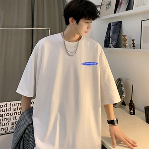 CL11常年款男休闲小字母印花T恤衫圆领半袖五分袖TEE男女中性潮图片