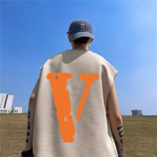 华夫格背心重磅220克橙色v印花HB712-P25控38（抖音不可售），男装背心/马甲，星座508（原C305）