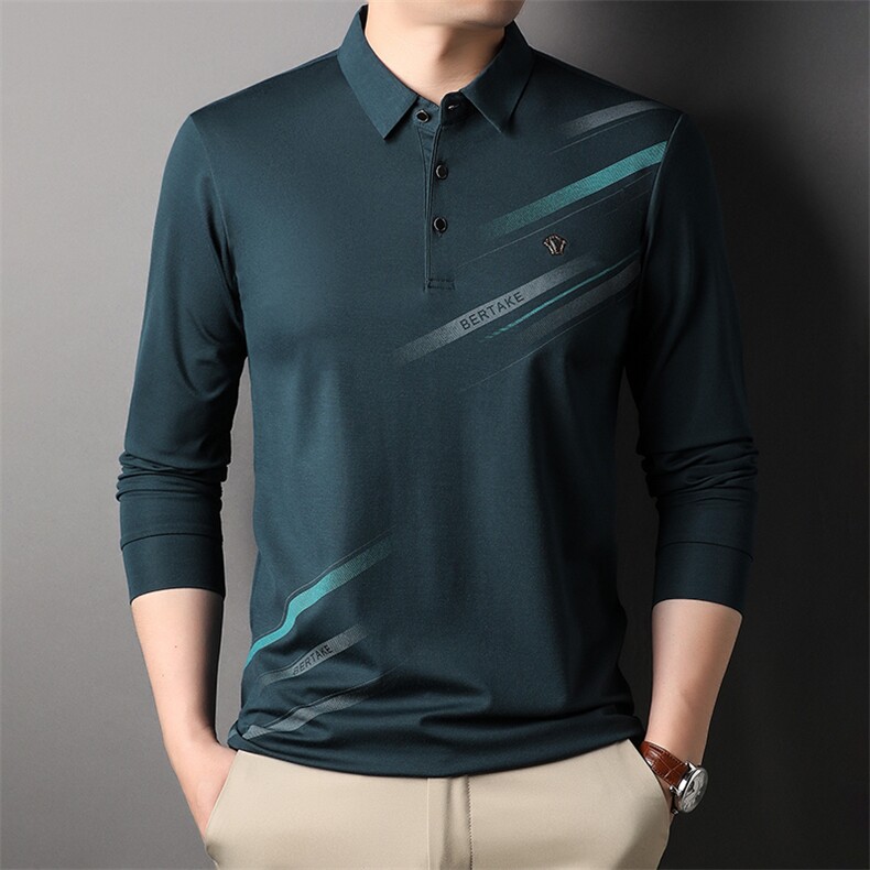 商务休闲翻领Polo衫男士长袖T恤休闲修身体恤时尚男装HP232-P63,男装T恤,星座1105-3