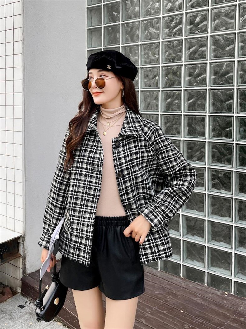 冬季格子外套，其它，樱·之秀