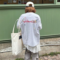 万针全刺绣工艺抖音得物高品质260克重磅纯棉双纱美式高街短袖T恤，男装T恤，电商A486