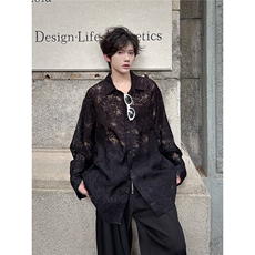 C316CS8341P78四季款蕾丝镂空个性长袖衬衫性感衬衣晚会礼服，男装衬衫，电商C316