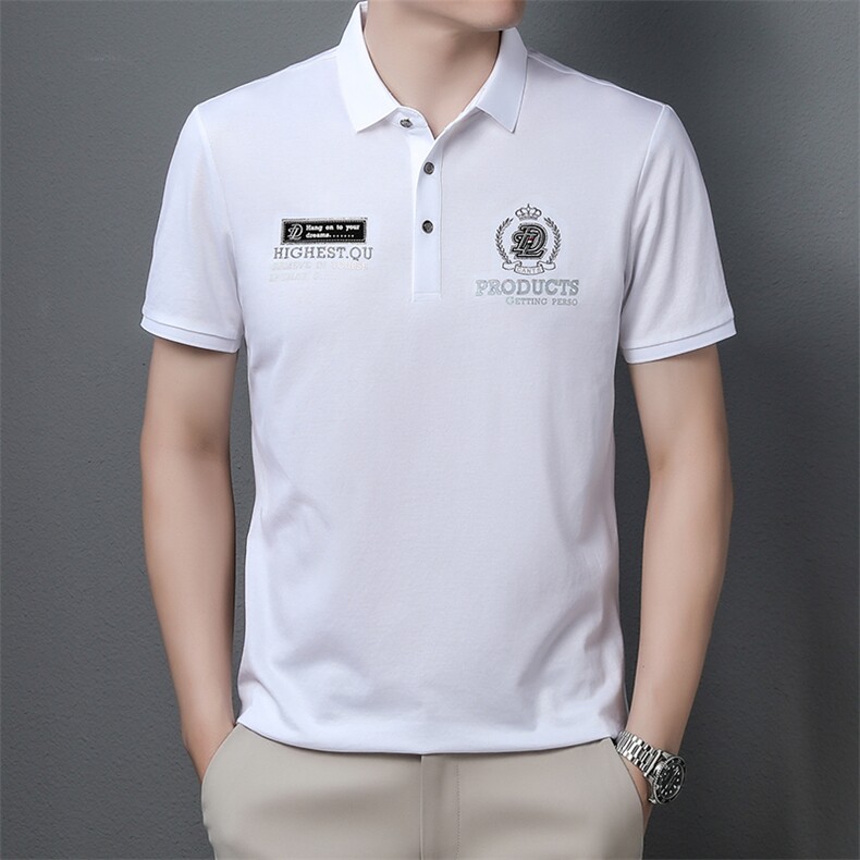 2023夏季新款中青年男装翻领商务休闲polo时尚百搭宽松保罗衫男装图片
