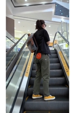 日系小三角白标宽松锥形休闲裤美式长裤男女防风水裤子登山冲锋裤，女装休闲裤，星座505-2（原电商A260-1)