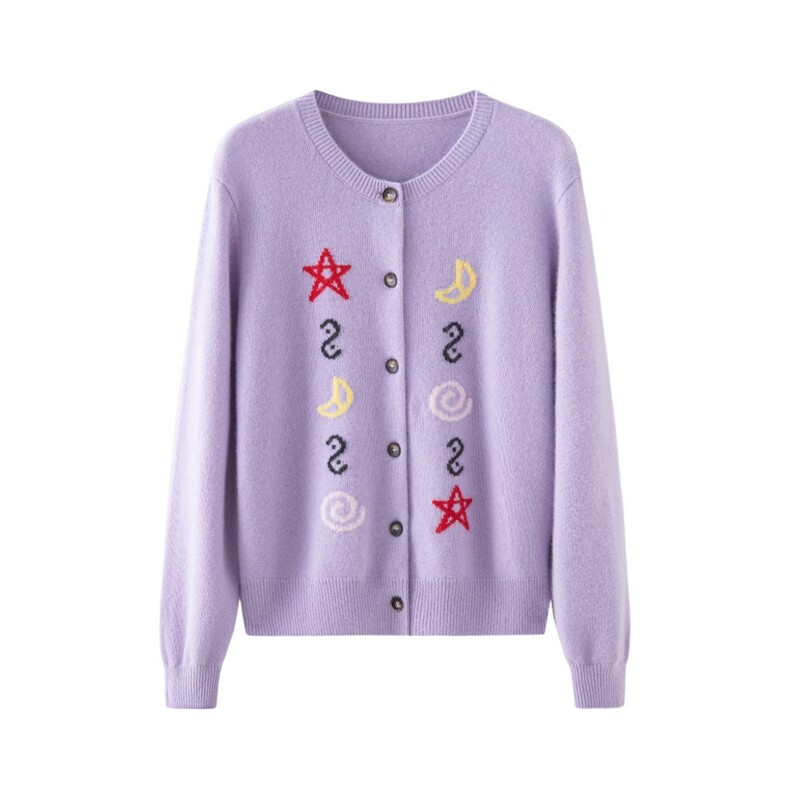 2025年秋季时尚百搭通勤简约休闲加厚圆领开衫，女装羊绒衫，轩妮羊绒