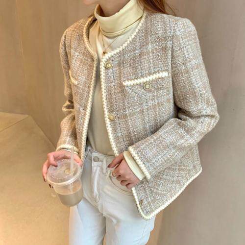 小香风羽绒外套，90%白鸭绒和70%羊毛，女装，奥瑾