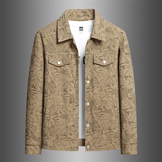 主推大码M-8XL胖子修身潮流烫花夹克XZ613B-9819-P85小码75，男装夹克，星座613B