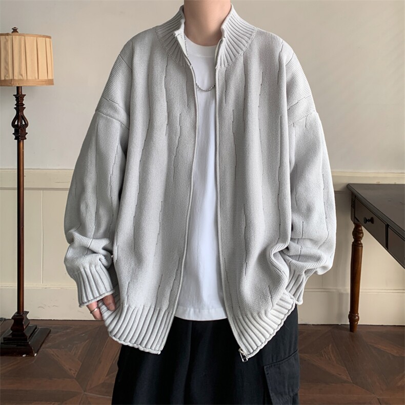 抖音现货宽松毛衣开衫慵懒风针织衫外套W55-特P55图片