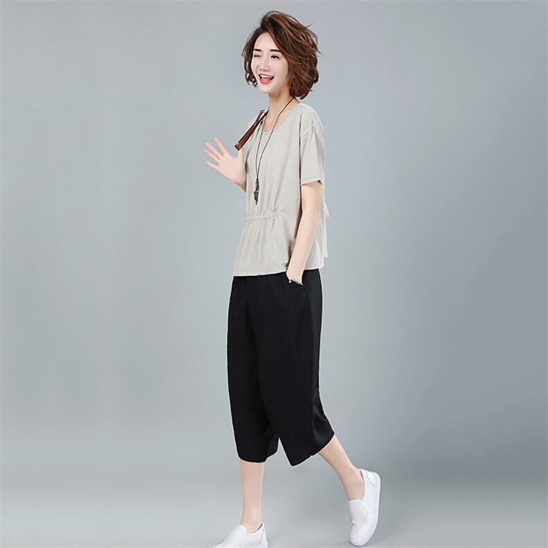 2021年夏季新款韩版宽松显瘦套装女休闲两件套装小个子潮,女装套装/套裙,简韵佳