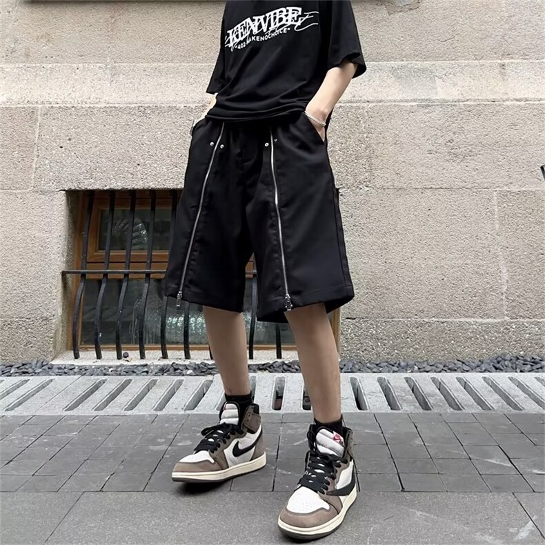 休闲短裤男韩版潮流高街帅气拉链2024夏季新款ins五分裤K3867-P37,男装休闲裤,星座412-3