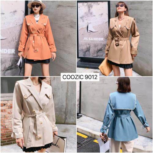 21秋季包边时尚海军领精致休闲风衣，女装风衣，珂妮卡COOZIC