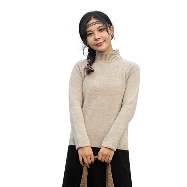 半高领羊毛衫女套头2024年新款秋冬季保暖打底衫,女装羊毛衫,赛冬羊绒