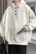 秋冬港风羊羔绒上衣潮加绒加厚连帽卫衣外套男女981-P90控价128，男装卫衣，电商A441-1