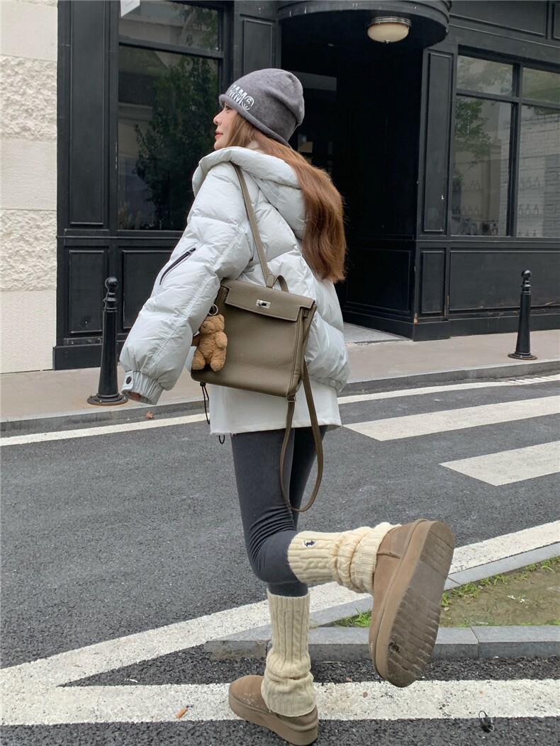 现货新款东大门加厚保暖羽绒服百搭连帽面包服女装外套,女装羽绒服,然然