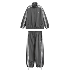 平铺秋冬新品三条杠立领夹克男运动开衫外套中性套装H1003P78，男装夹克，电商A341