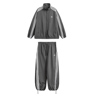 平铺秋冬新品 三条杠立领夹克男运动开衫外套中性套装H1003 P78图片