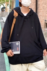 WY6098/P60秋装新款套头华夫格卫衣男韩版潮学生宽松大码外套上衣，男装卫衣，电商A141
