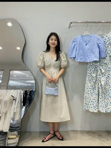 碎花长款连衣裙图片