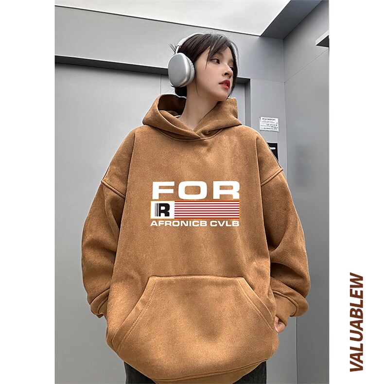 ！麂皮绒连帽卫衣直播品质重磅400克FOR印花JL7124-P45控78,男装卫衣,星座508（原C305）