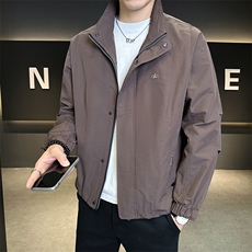 外套男款秋季2025新款翻领简约休闲百搭夹克C317-85219-P105，男装夹克，电商C317