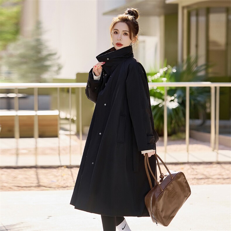 现货2025冬装新款韩版防风保暖白鸭绒羽绒服时尚潮风衣,女装羽绒服,木子恋